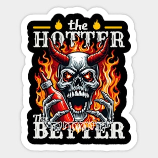 The Hotter the Better skull head Devil Sticker